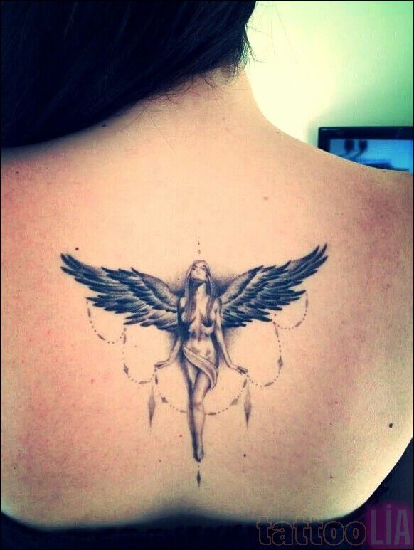 Guardian angel fairy tattoos model 1