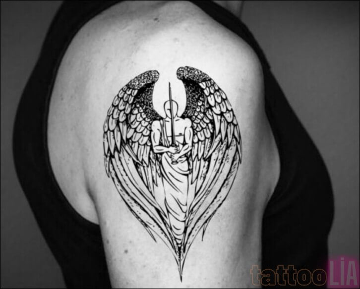 Guardian angel fairy tattoos model 10