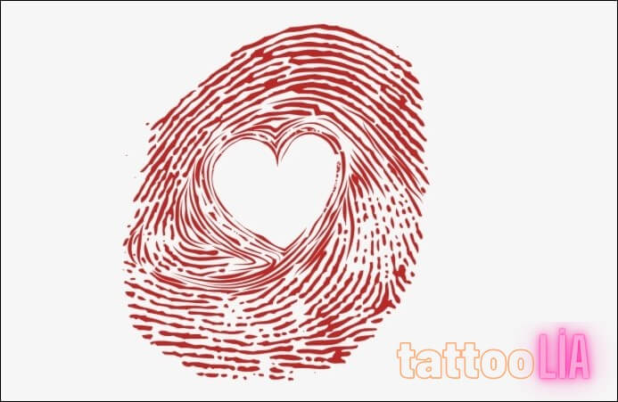 Thumbprint Heart Tattoo Ideas 18