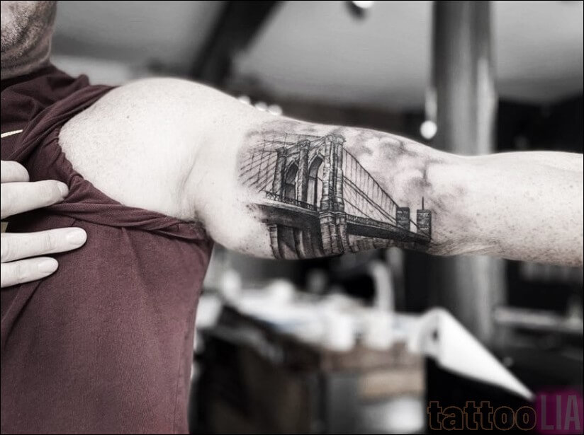 by bridge tattoo model 16