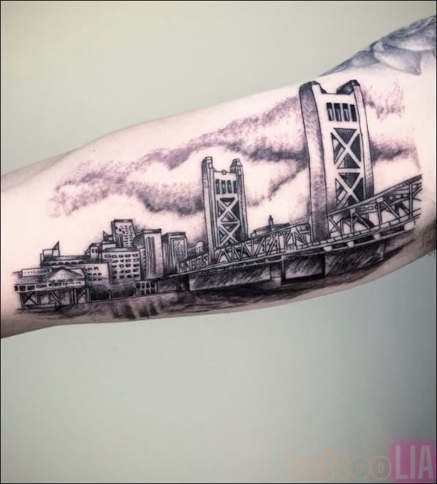 by bridge tattoo model 7