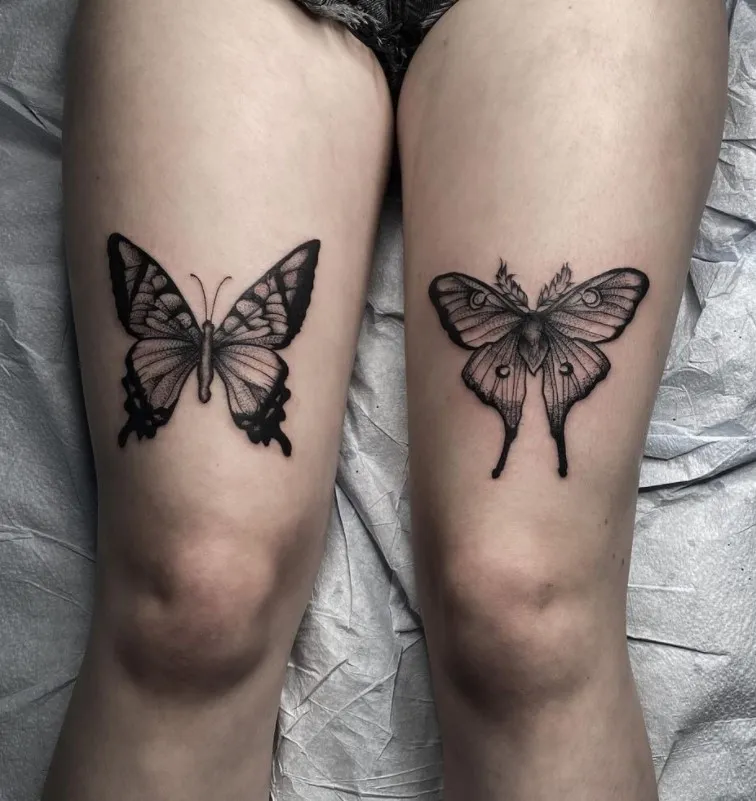 over the knee tattoo