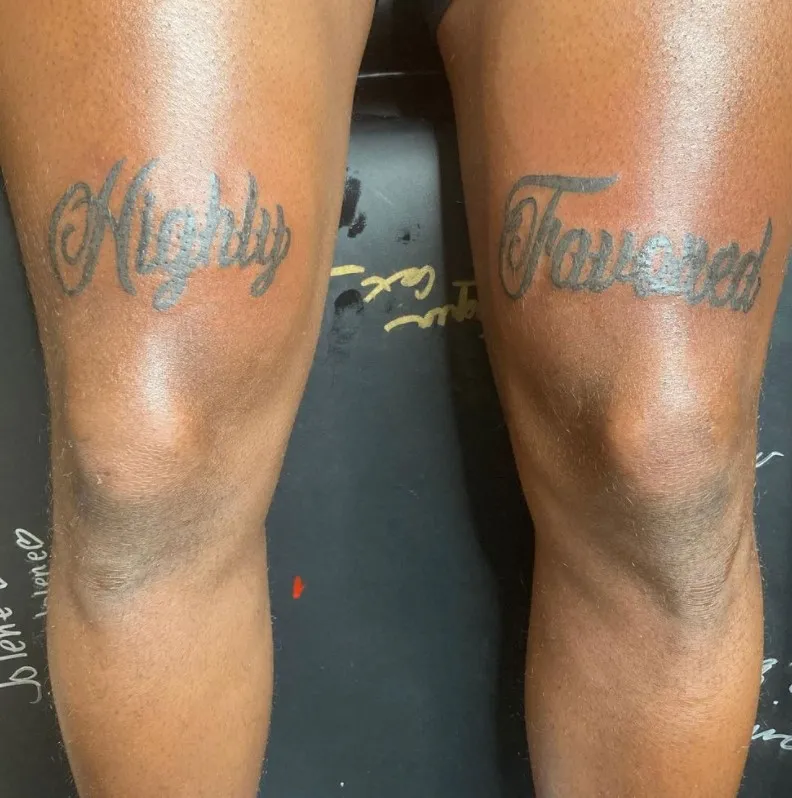 mens above the knee tattoo
