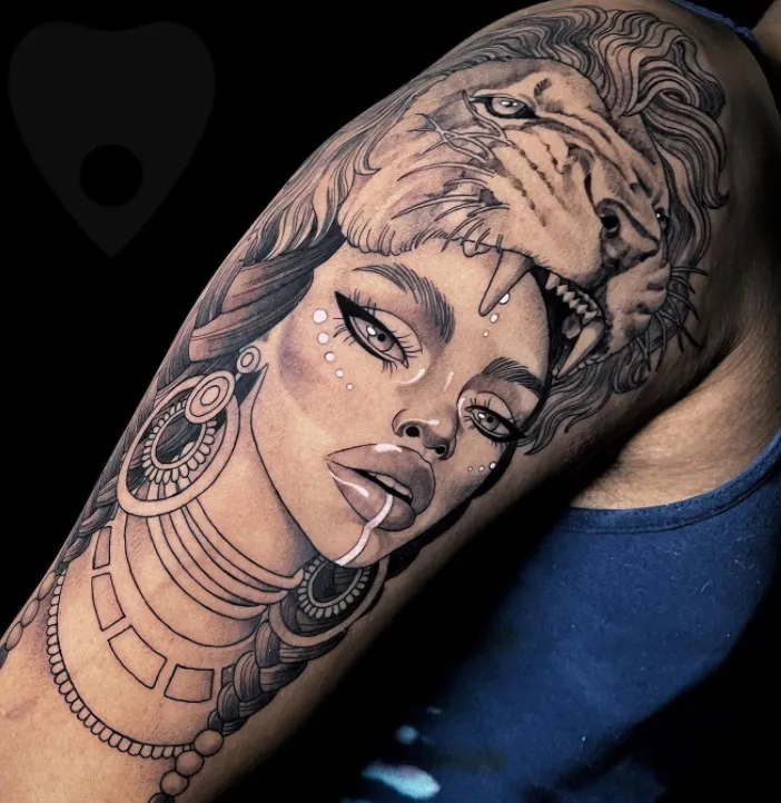 Realistic African Queen Tattoo