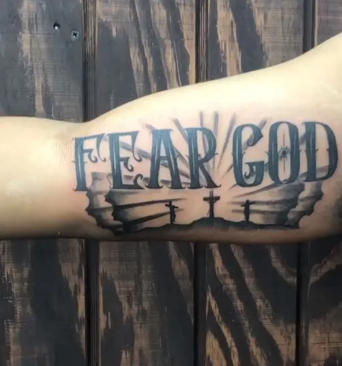 unique fear god tattoo design