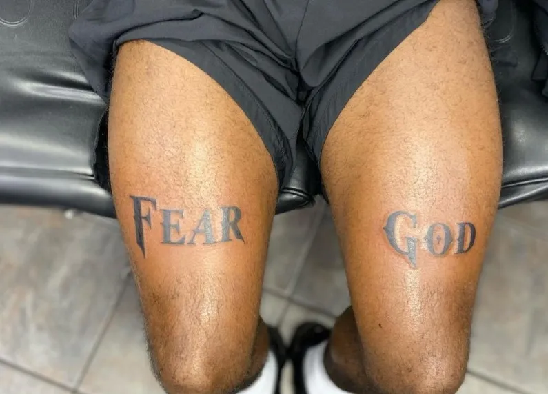 fear and god words on each leg