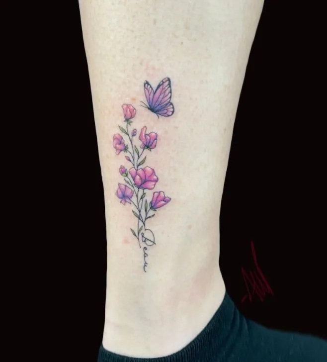 sweet pea flower tattoo ideas