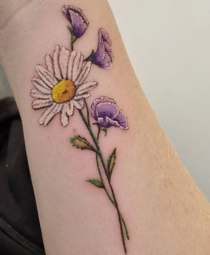 sweet pea flower tattoo design
