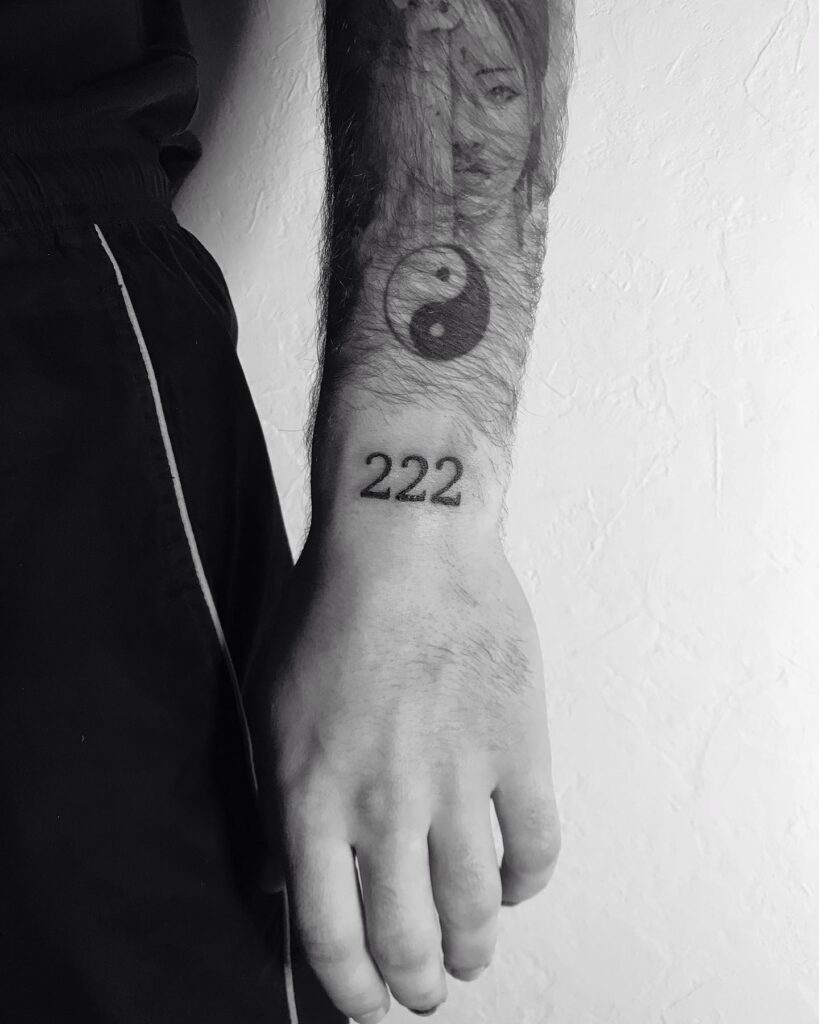 222 tattoo on wrist