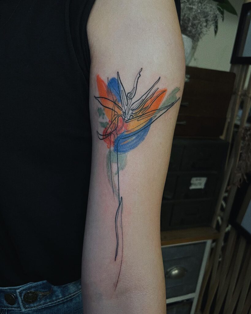 Elegant Bird of Paradise Tattoo