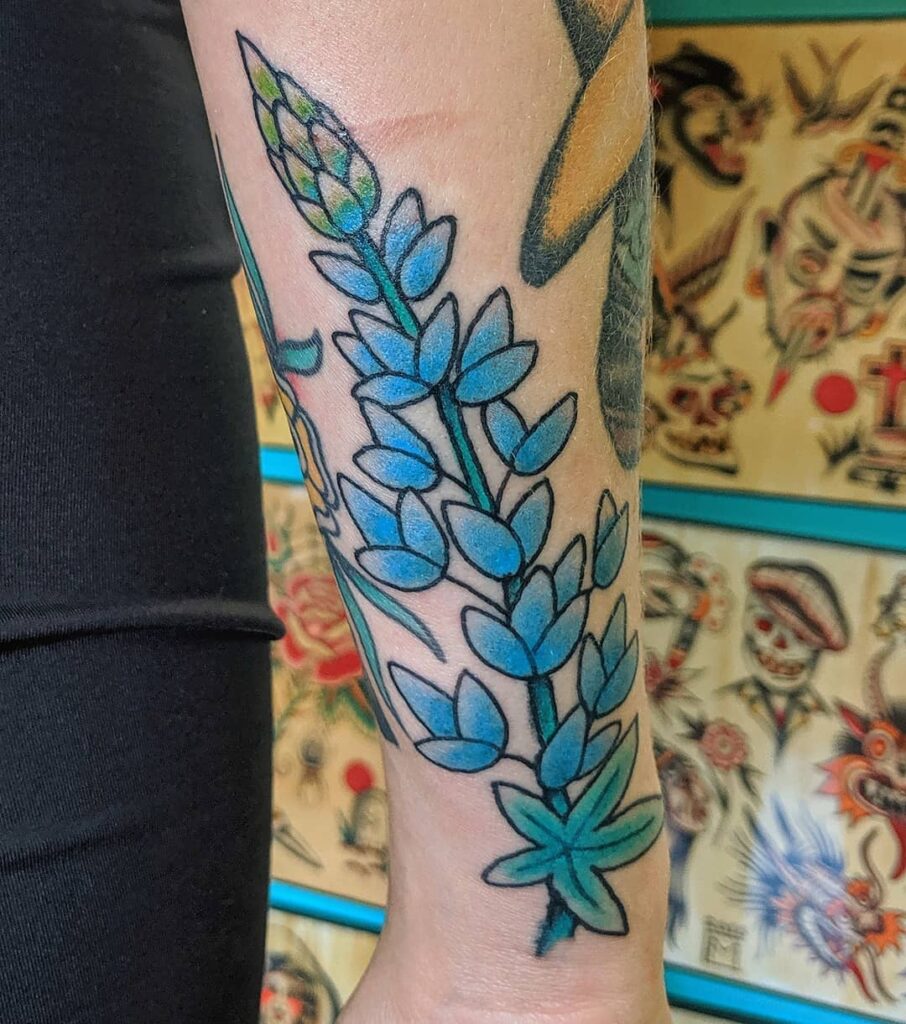 bluebonnet tattoo arm