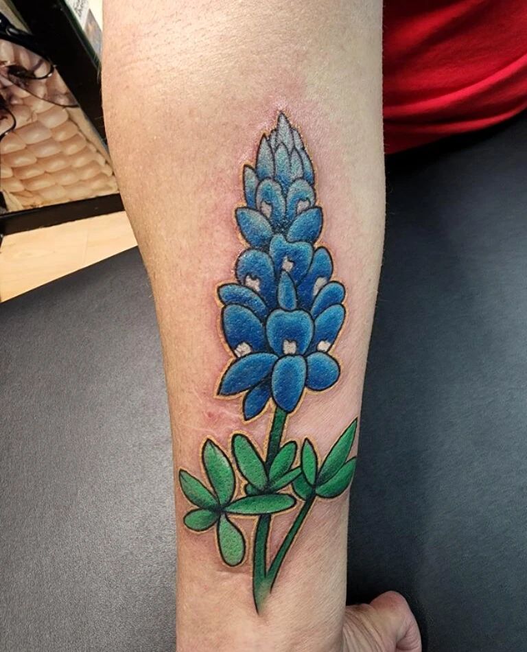 elegant bluebonnet tattoo
