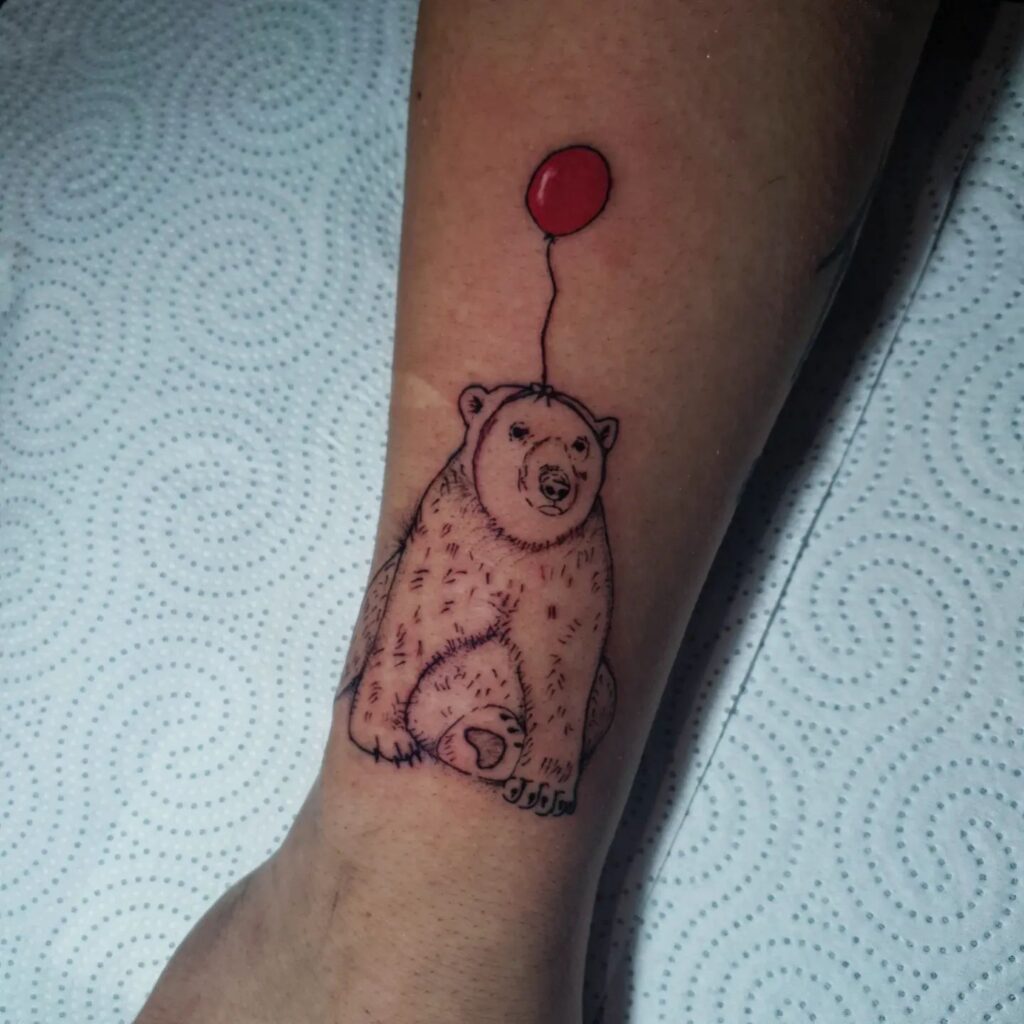 mini polar bear tattoo