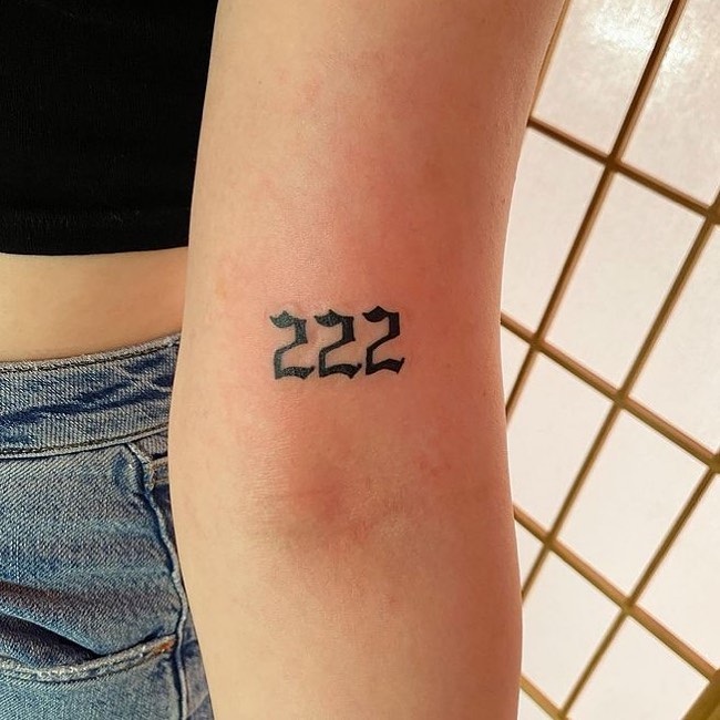 simple 222 tattoo