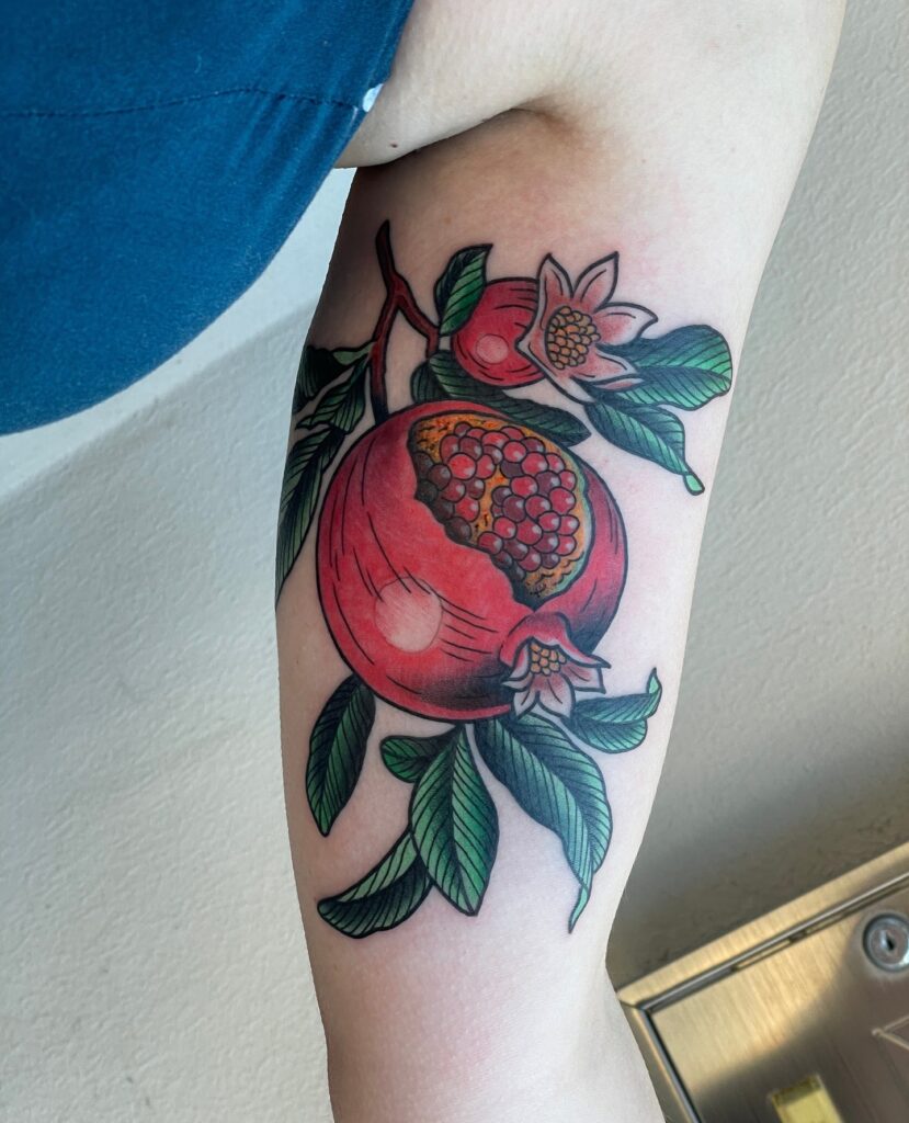 unique realistic Pomegranate tattoo