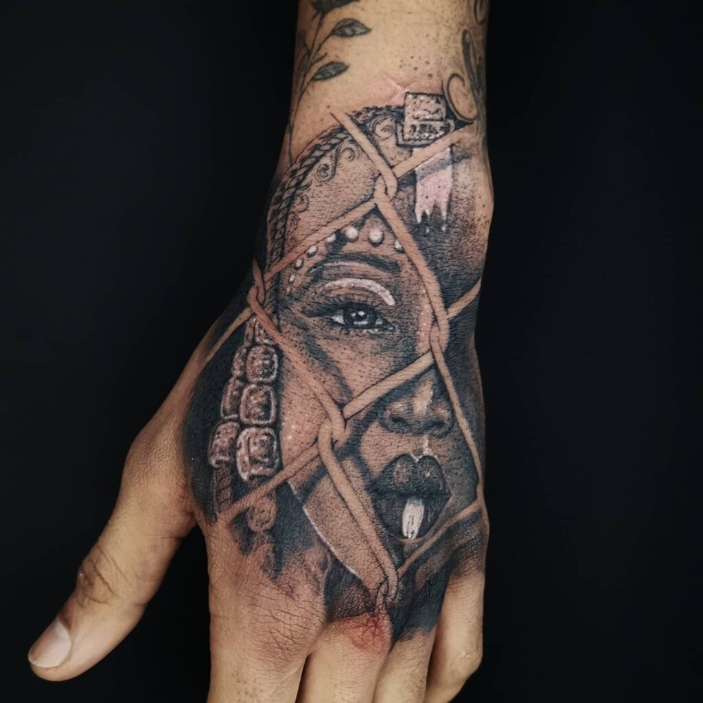 African Queen Tattoo on Hand