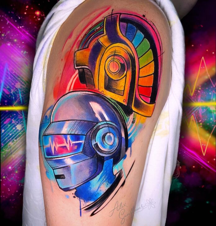 Big and Unique Daft Punk Tattoo on the Arm