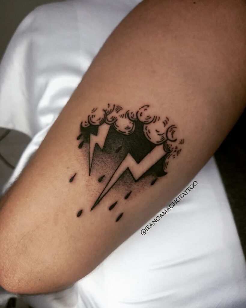 Black Inked Minimal Storm Tattoo