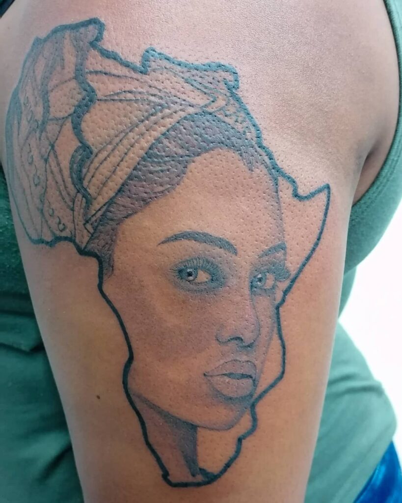 Detailed Black African Queen Tattoo
