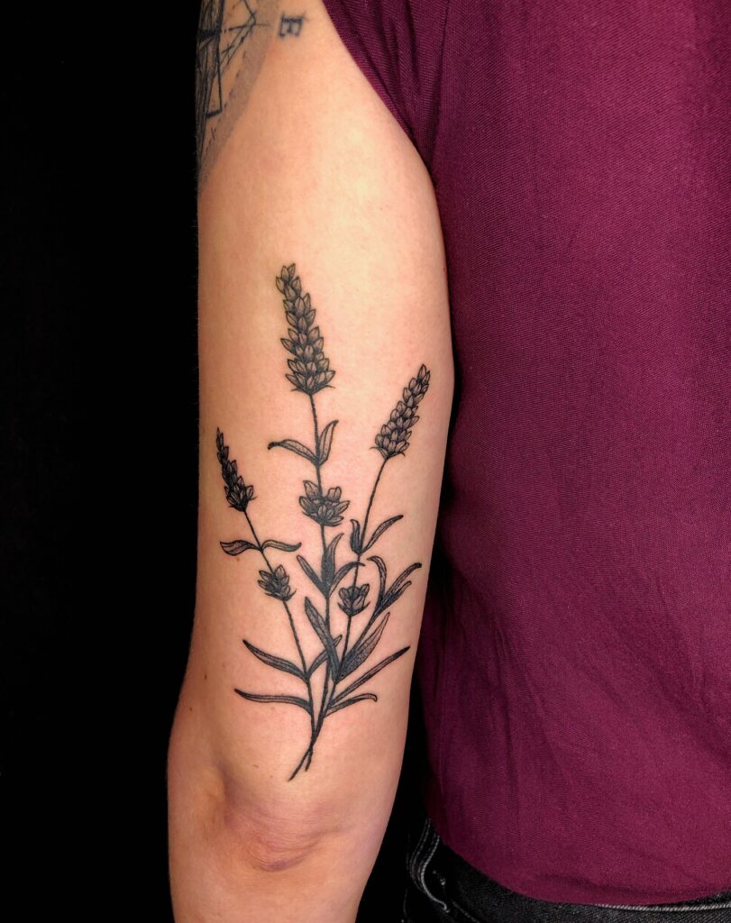 Detailed Lavender Tattoo