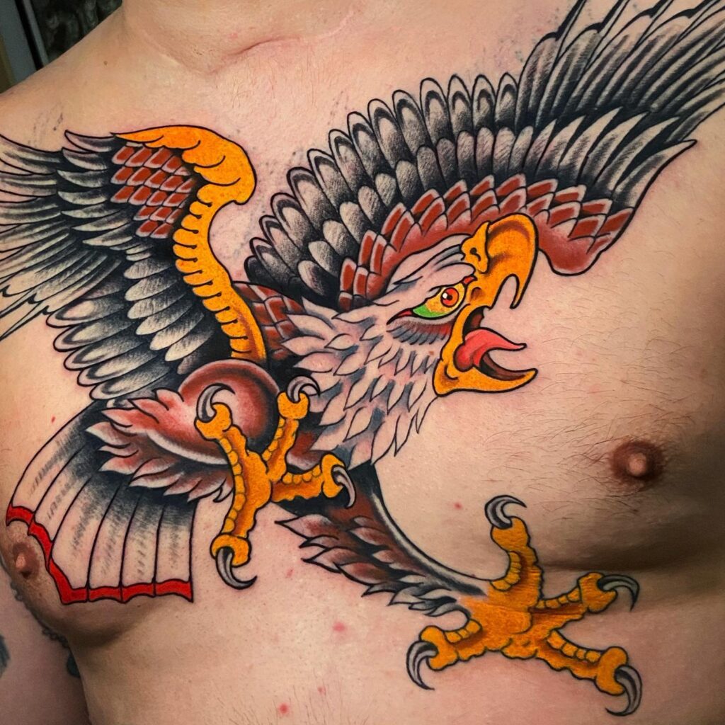 Detailed Unique Eagle Tattoo