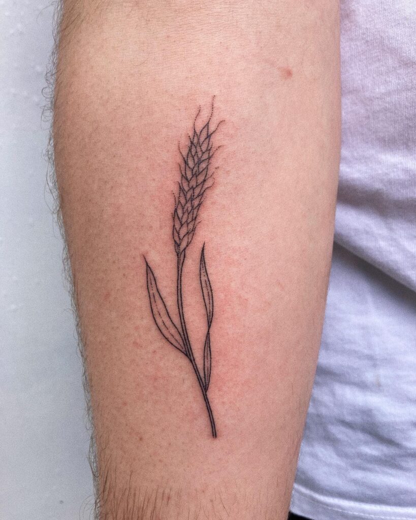 Simple Wheat Tattoo Design