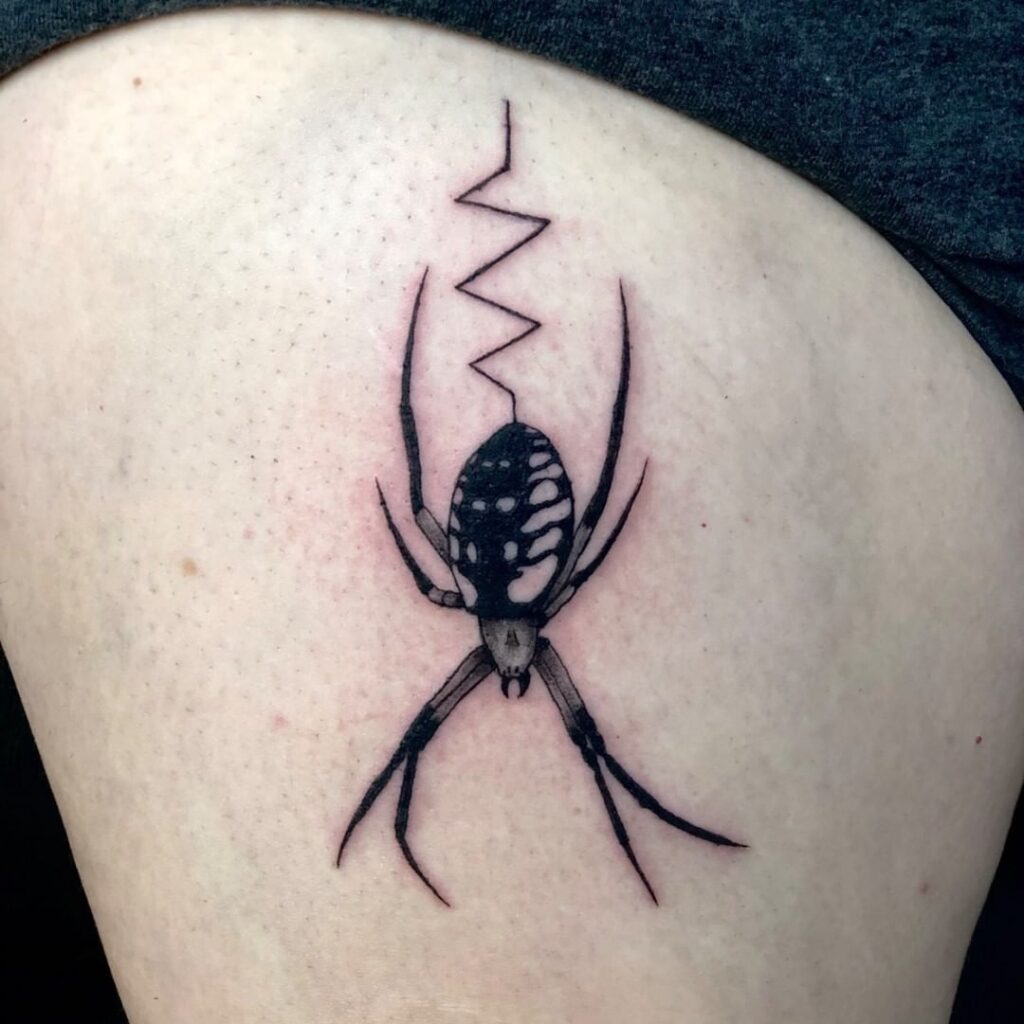 Spider Tattoo with Fine Lines