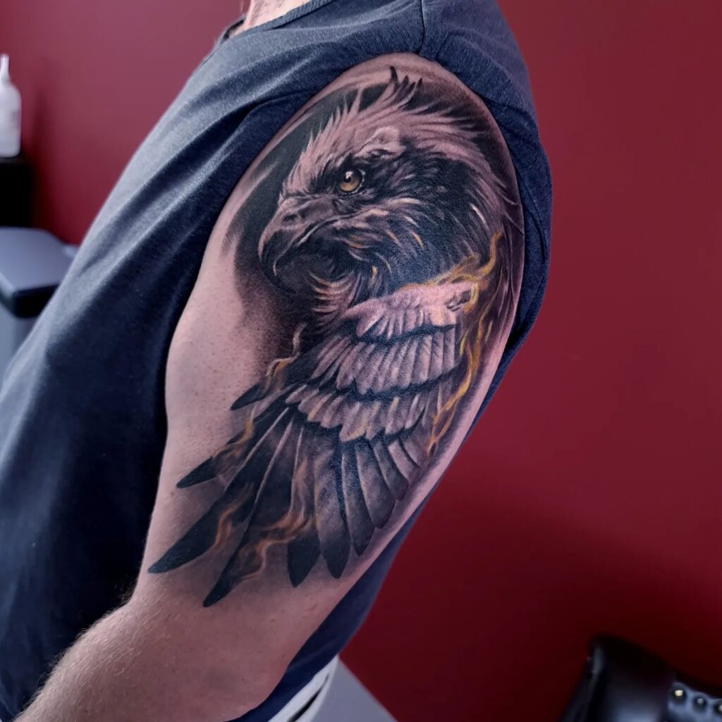 Super Detailed Eagle Tattoo on the Arm