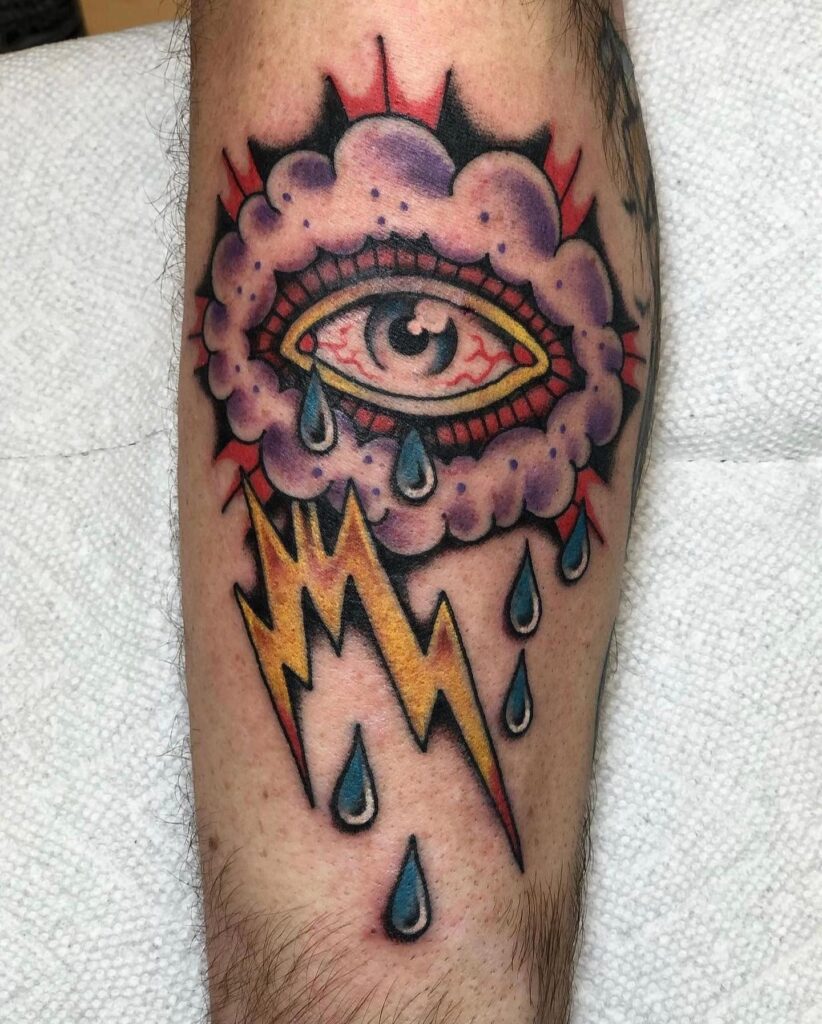 Unique and Colorful Storm Tattoo