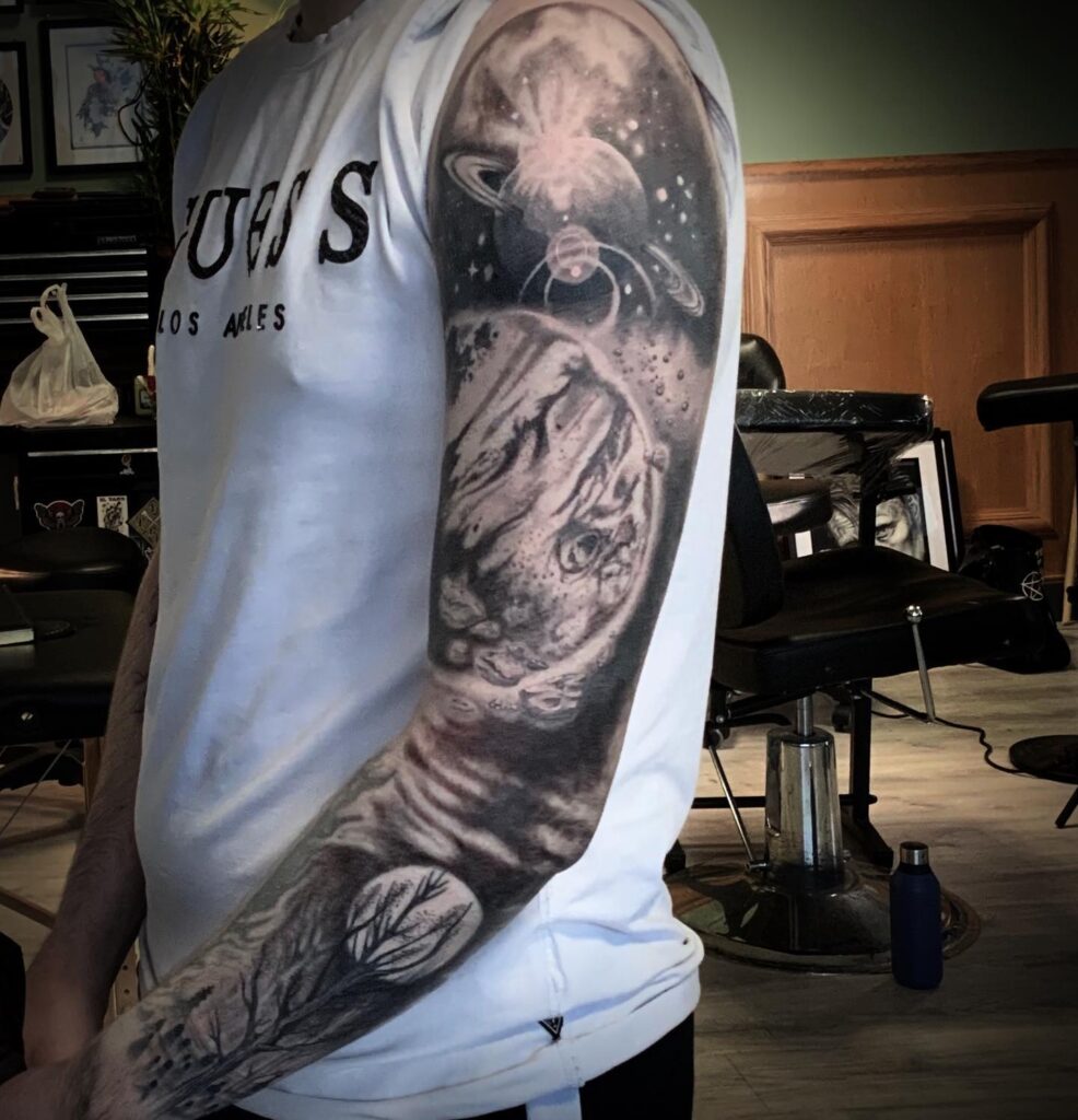 full sleeve jupiter tattoo
