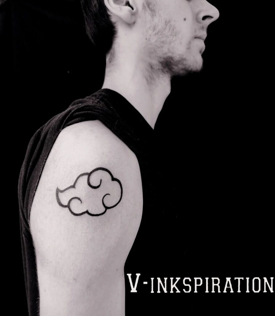 Oulined Cloud Tattoo on Arm