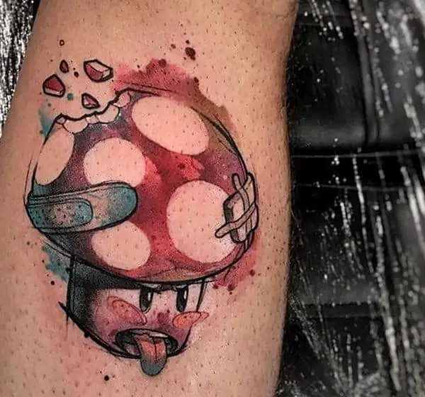 cute mushroom tattoo