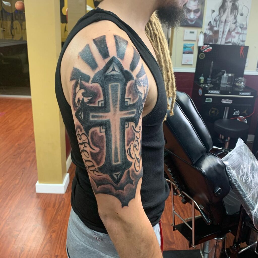 fear of god arm tattoo