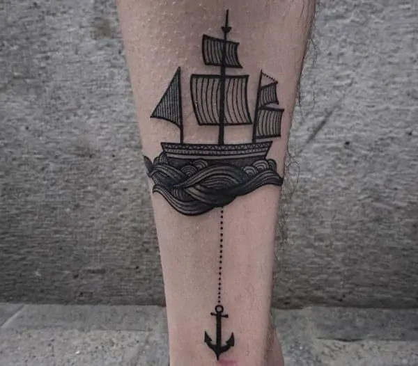 leg sailor tattoo design