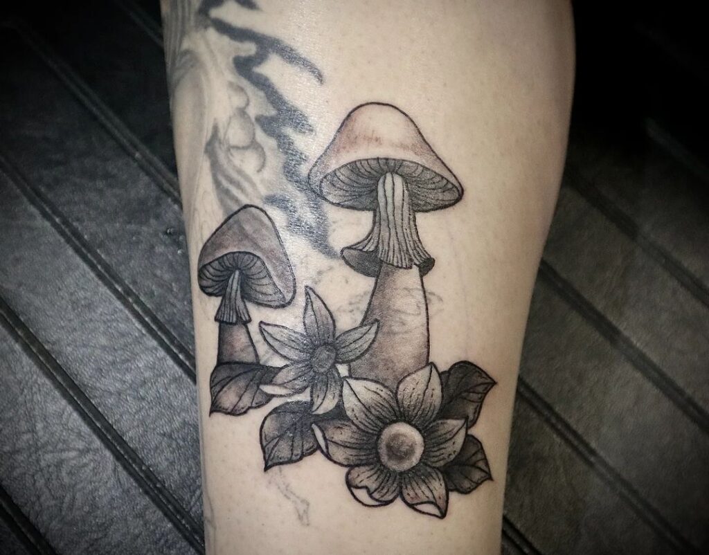 unique mushroom tattoo 2