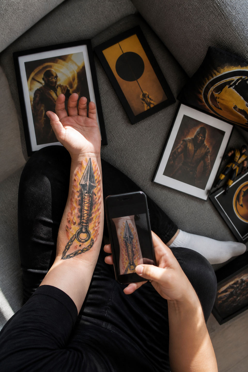 Mortal Kombat Tattoo: Fighter Art, Fatalities, Logo and Custom Ink 10 A screenshot of a social media post featuring Mortal Kombat tattoos.