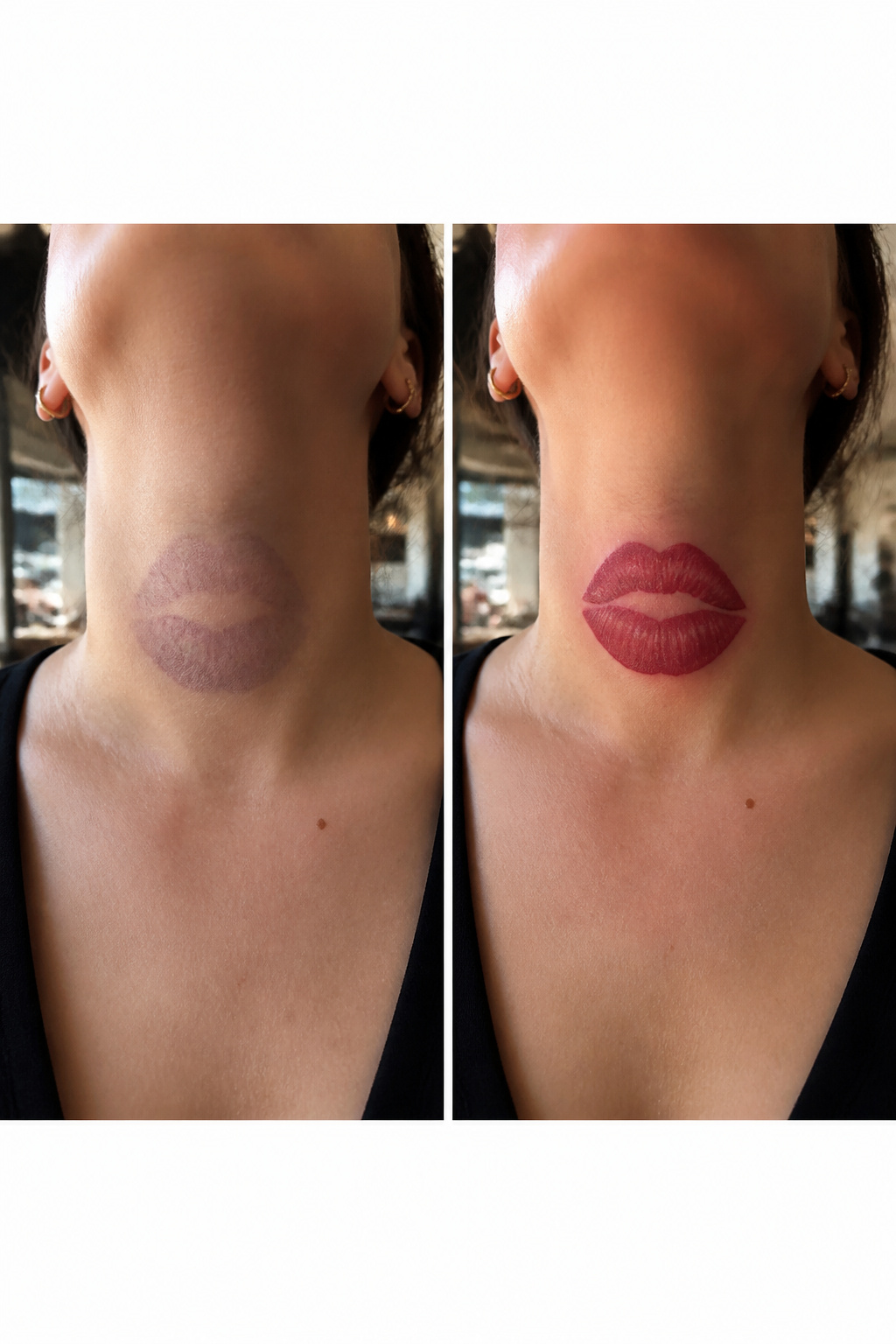 Lips Tattoo on Neck: 8 Design Ideas for 2026 10 A graphic showing different design styles of lips tattoos on necks.