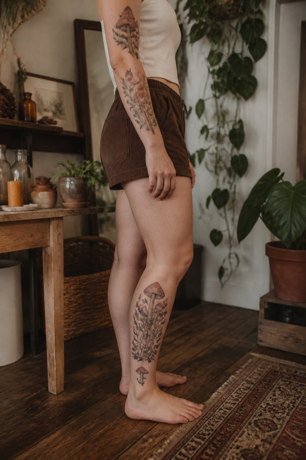 Image showing suggested placements for mushroom tattoos.