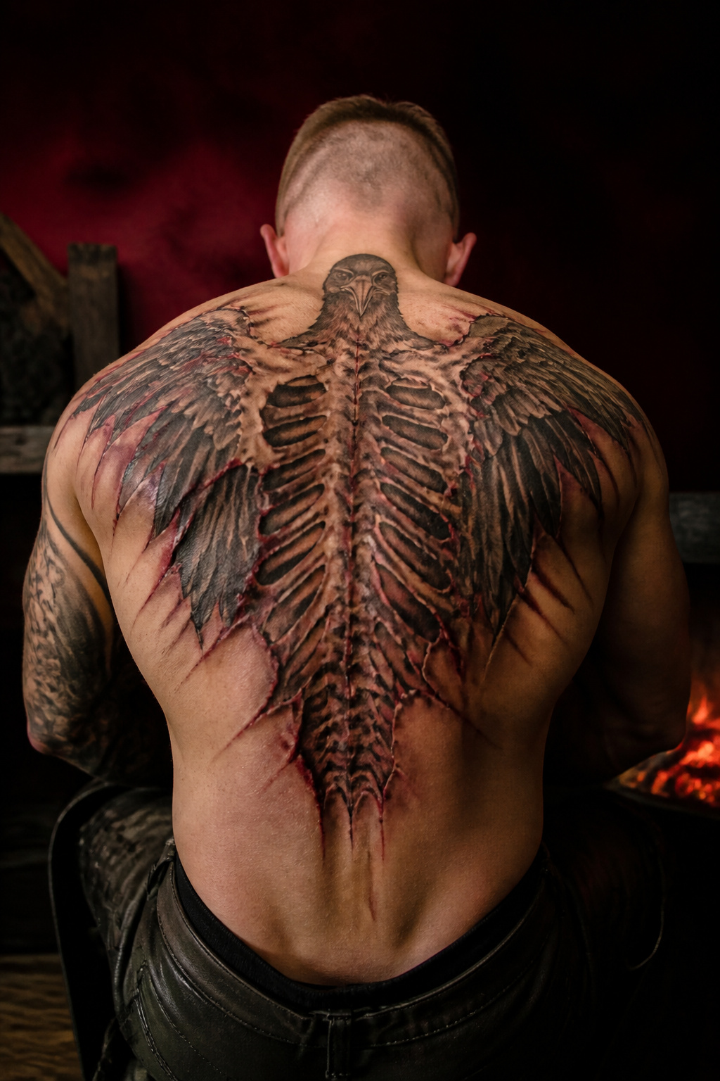 Eagle Tattoo Ideas for Men and Women: Designs and Styles 16 Blood eagle tattoo depicting intricate details.