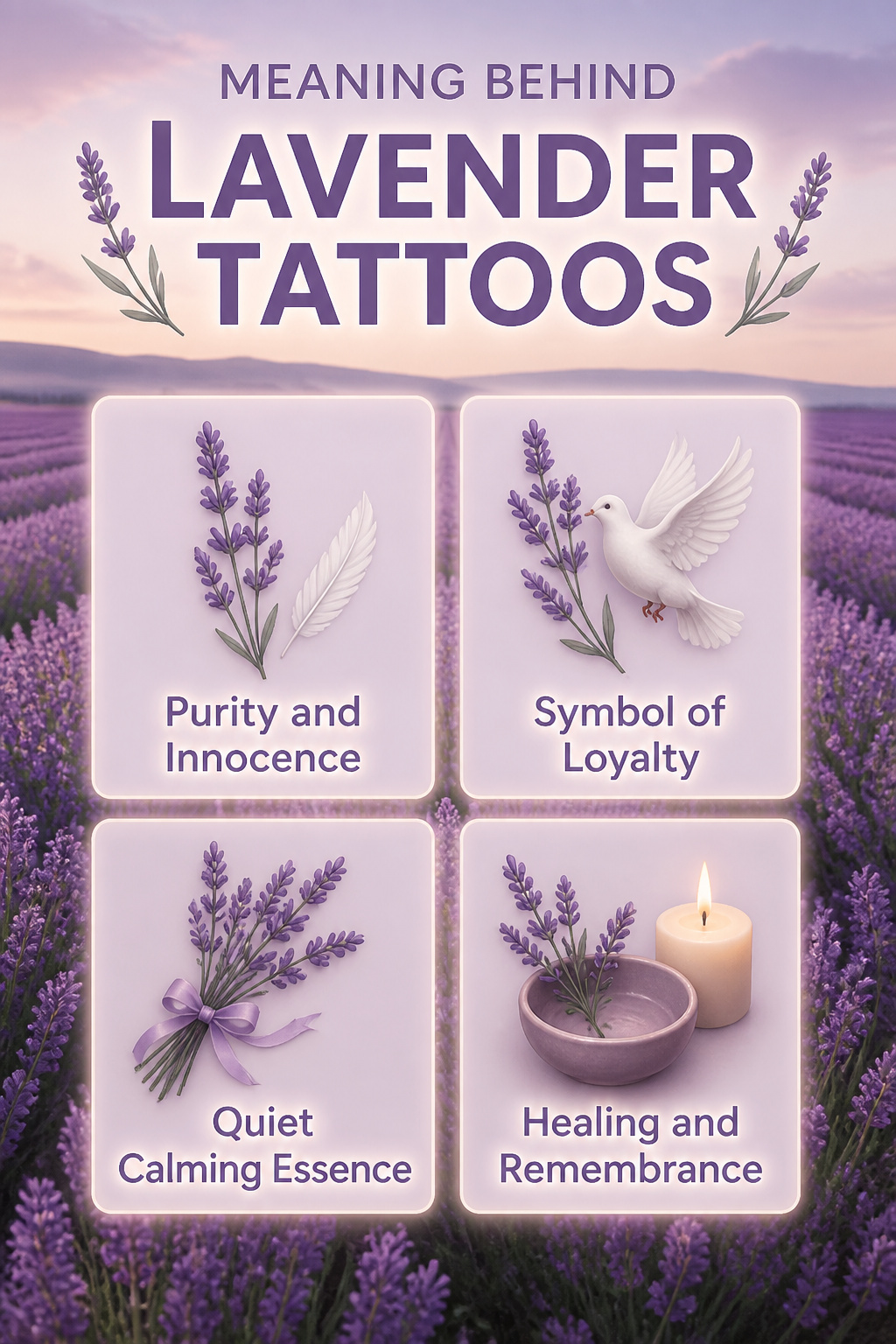 Text detailing the meanings of lavender tattoos.