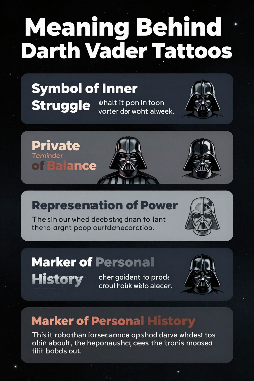Information image about the meaning behind Darth Vader tattoos.