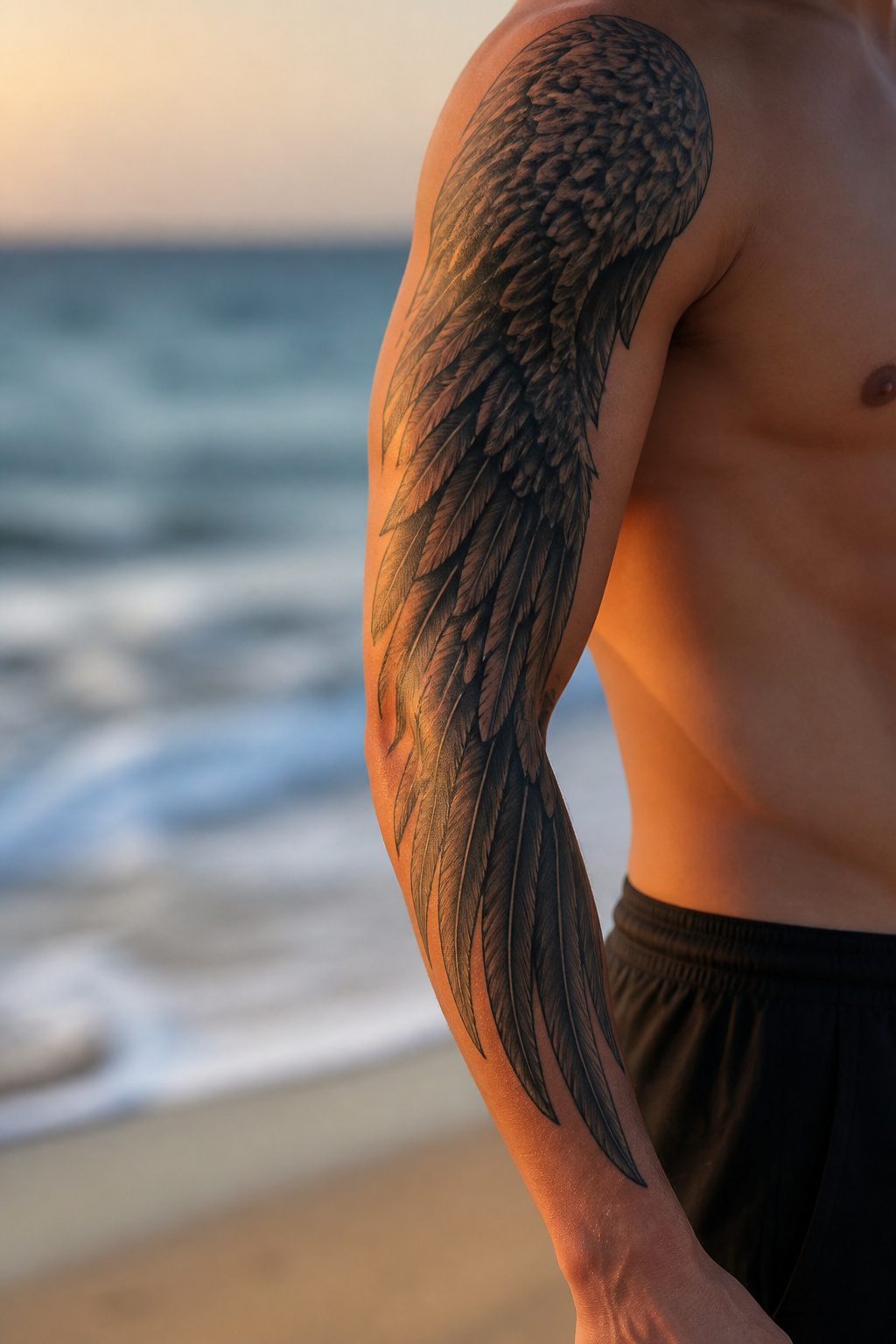 Eagle Tattoo Ideas for Men and Women: Designs and Styles 19 Eagle wing tattoo displayed on shoulder.