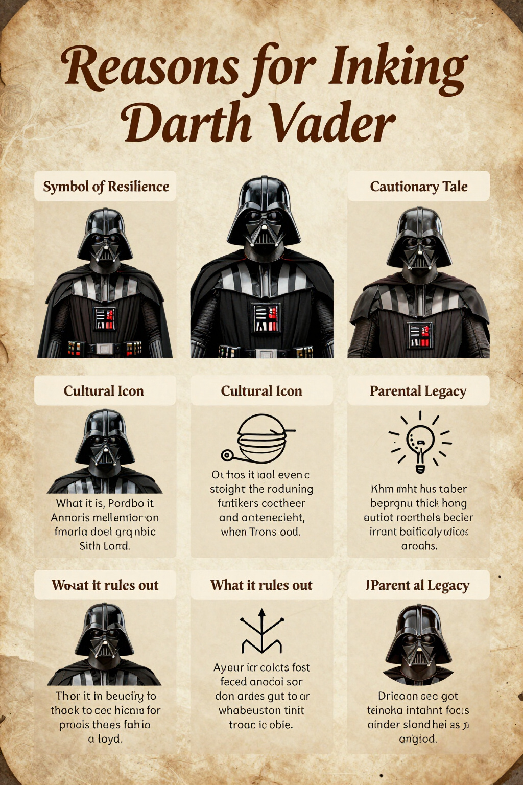 Image discussing reasons for inking Darth Vader tattoos.