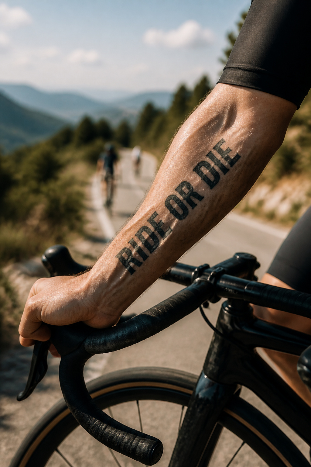Bike Life Tattoo Ideas: 37 Designs for Cyclists in 2026 2 Tattoo featuring 'Ride or Die' in bold lettering.