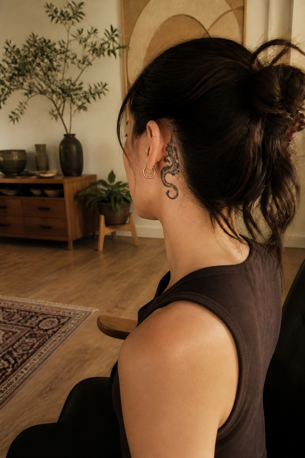 5 Dragon Tattoo Behind Ear Ideas: Styles for 2026 2 Dragon tattoo wrapping around the ear's cartilage.