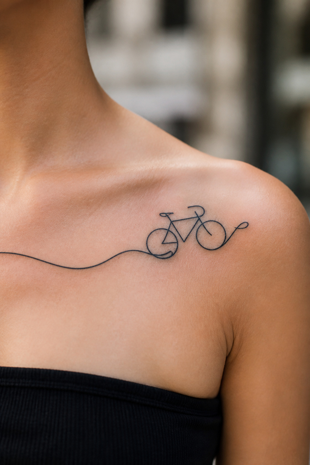 Bike Life Tattoo Ideas: 37 Designs for Cyclists in 2026 20 Minimalist continuous line tattoo of a bicycle.