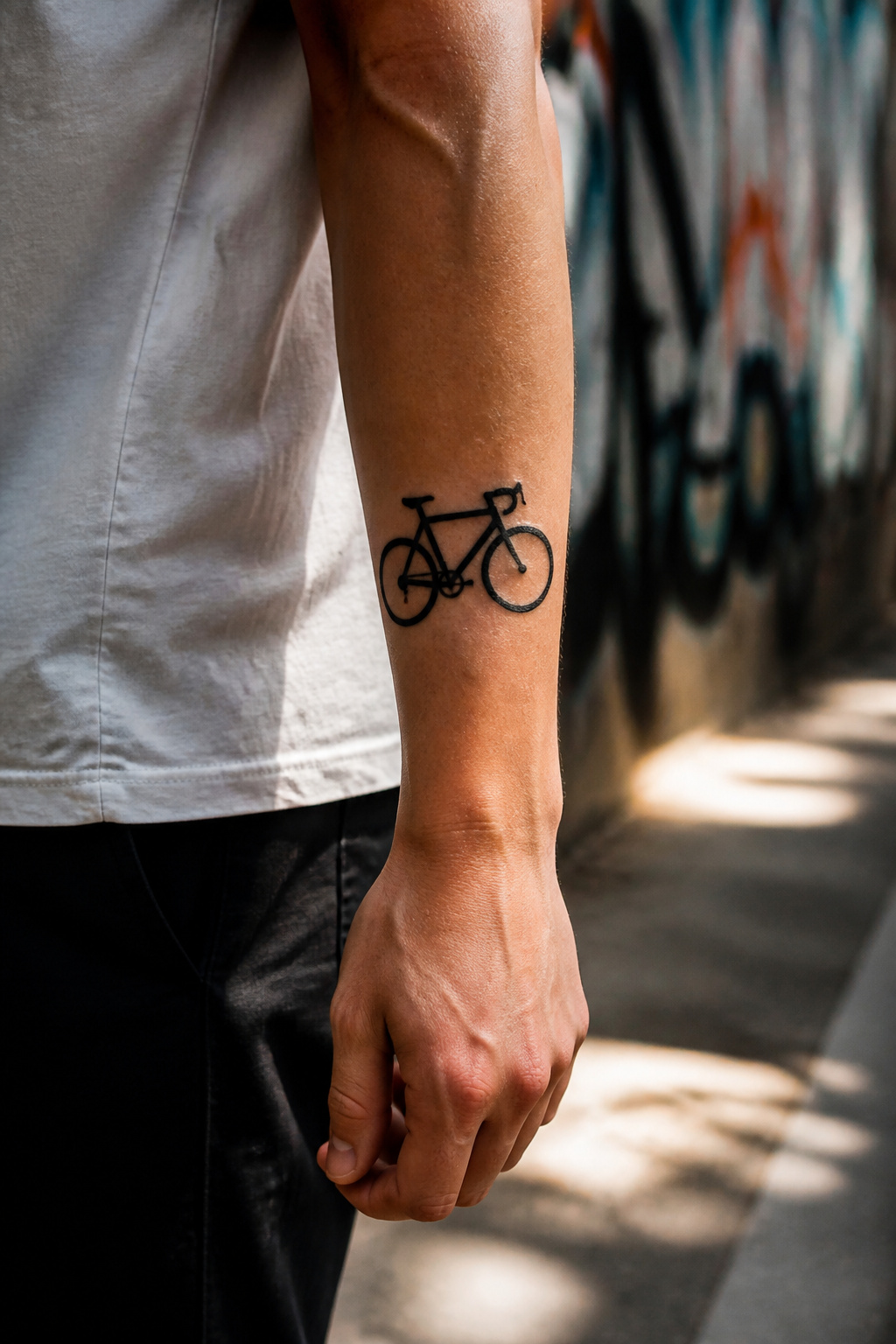 Bike Life Tattoo Ideas: 37 Designs for Cyclists in 2026 21 Stencil-style tattoo of a bicycle on the forearm.