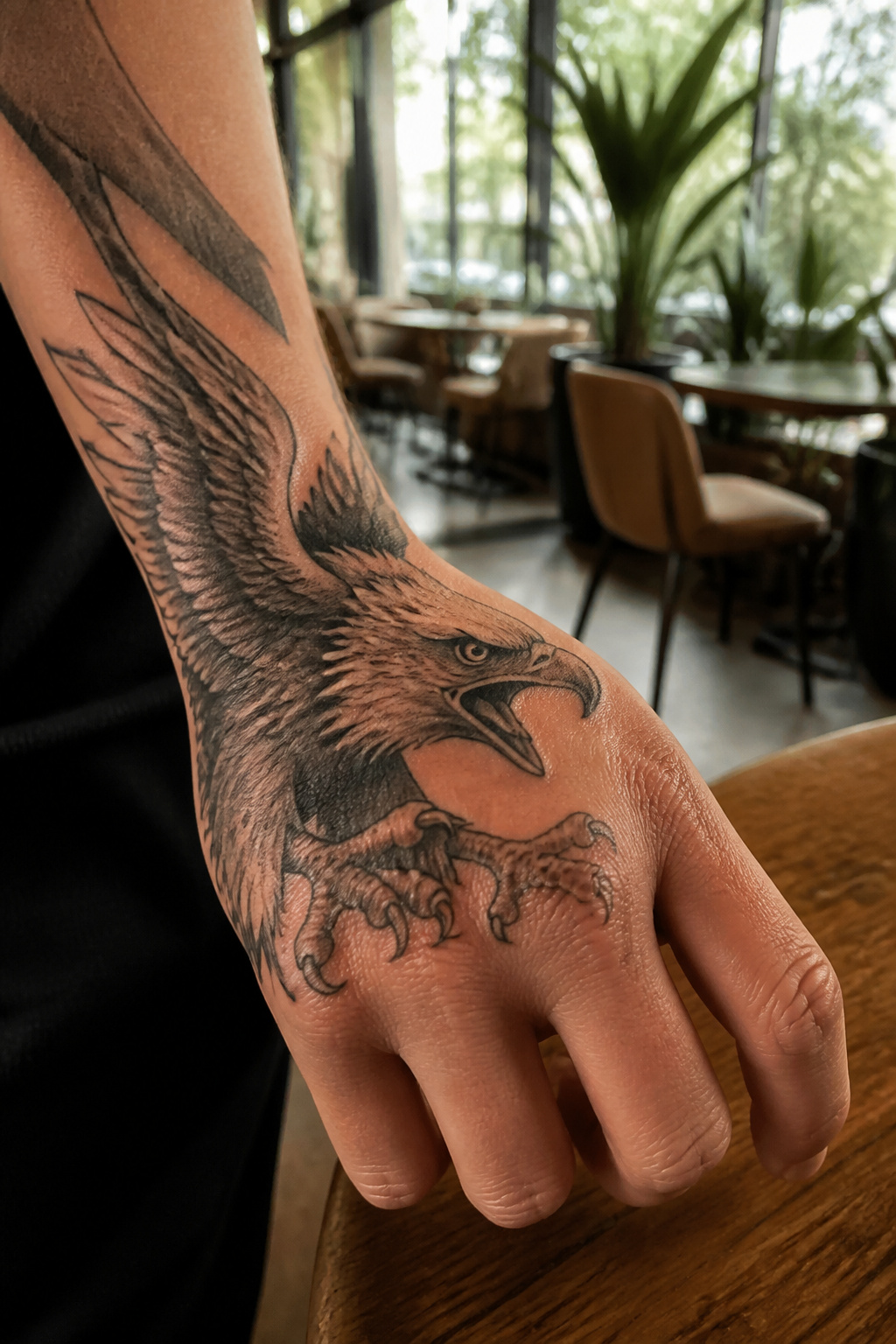 Eagle Tattoo Ideas for Men and Women: Designs and Styles 23 Eagle tattoo displayed on the back of a hand.
