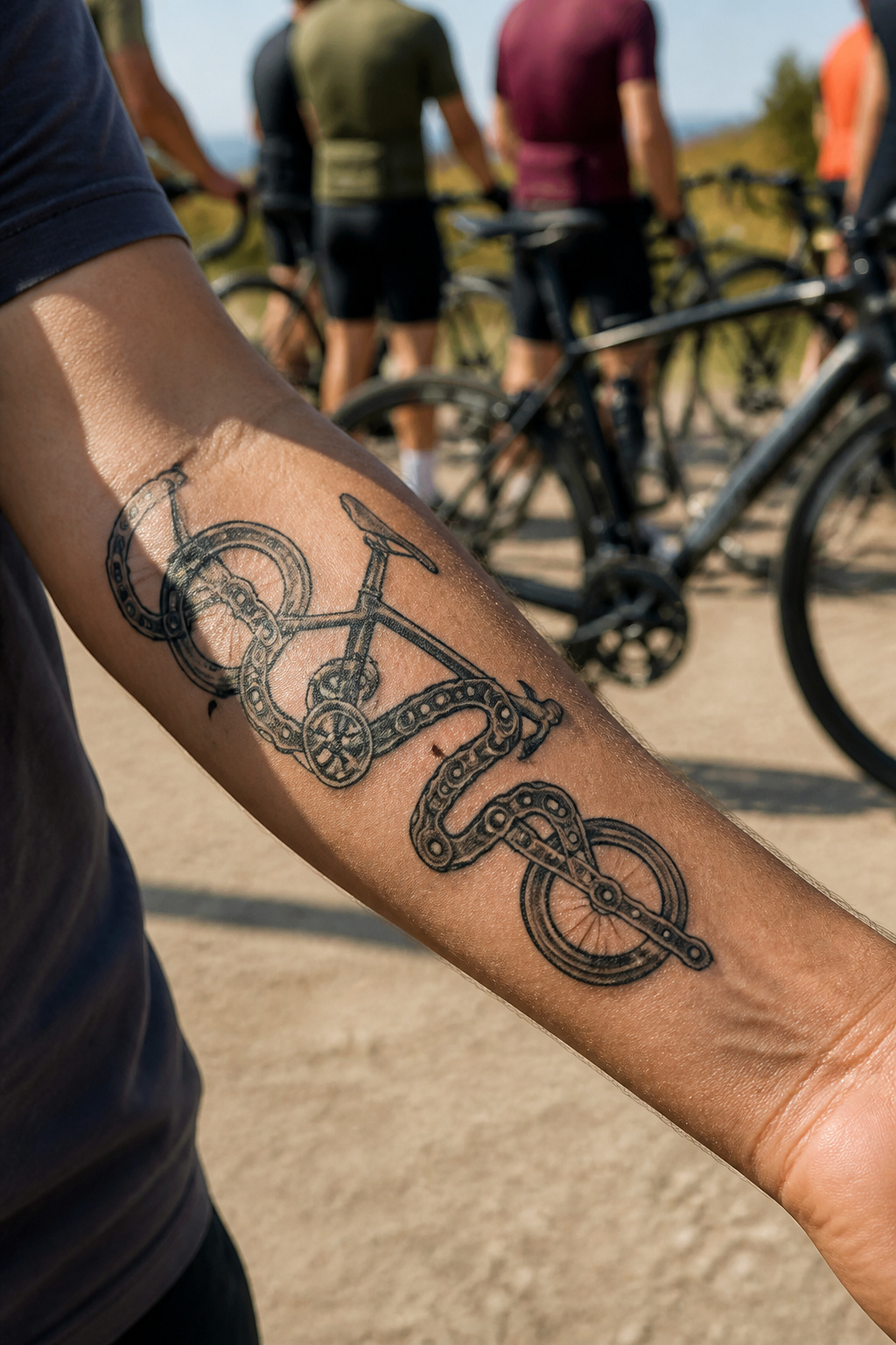 Bike Life Tattoo Ideas: 37 Designs for Cyclists in 2026 26 Tattoo of text intertwined with bicycle elements.