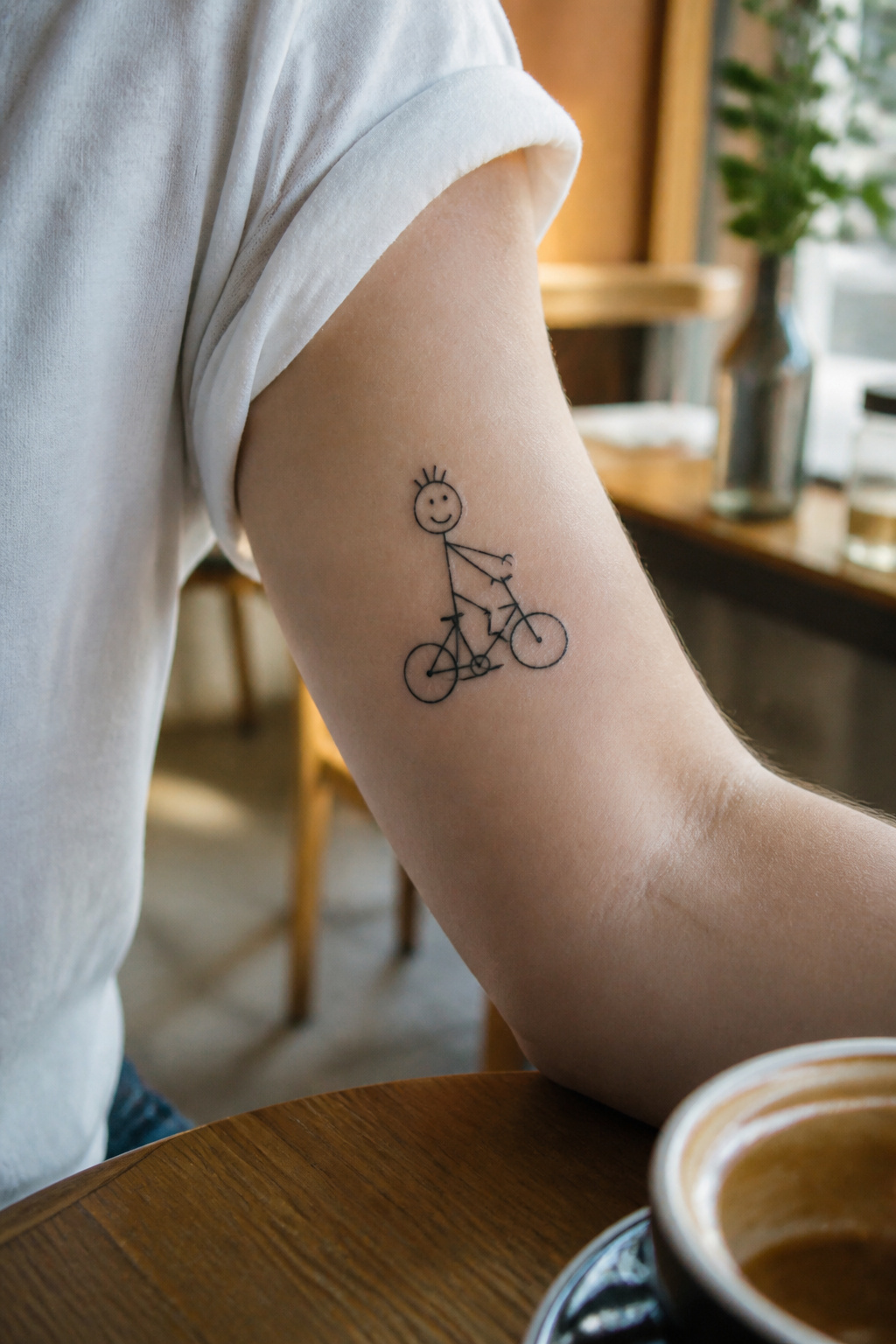 Bike Life Tattoo Ideas: 37 Designs for Cyclists in 2026 29 Playful tattoo of a stick figure riding a bike.